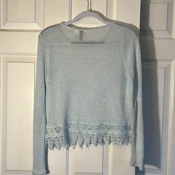 Pale Blue Long Sleeve with Lace Detail - Picture 2 of 4